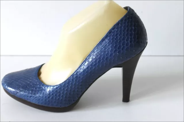 JONAK Escarpins Cuir Bleu Iris Doublés Cuir T 40 TBE