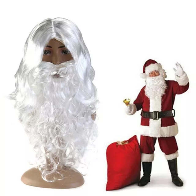 Santa Claus Wig Beard Set Father Christmas Fancy Dress Merry Xmas Party Costume 2