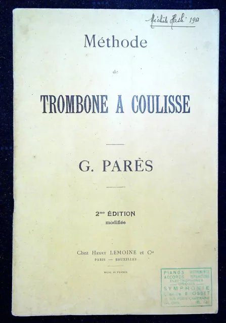 Méthode Trombone a coulisse G.Parès