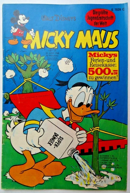 1 Micky Maus Heft Nr. 25 aus 1968, mit Schnipp, mit 1 Sammelbild, Zustand 2