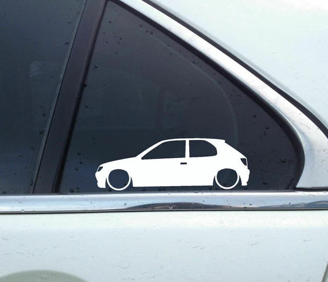 2x Lowered car outline stickers - for Peugeot 306 GTi-6, D-Turbo | retro L1451