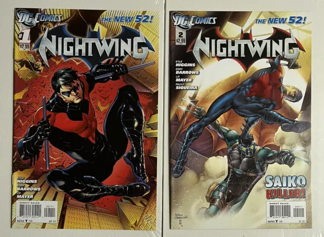 Nightwing #1 & 2 2011 DC Debut of Nightwing Costume 1st App & CVR of Saiko NM/M