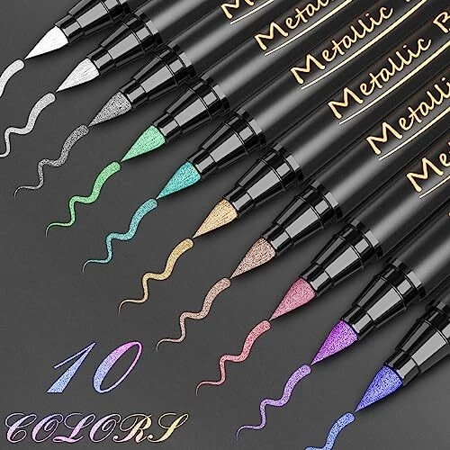 Anyuke Lot de 10 marqueurs de couleurs métalliques pour boîte photo pop-up