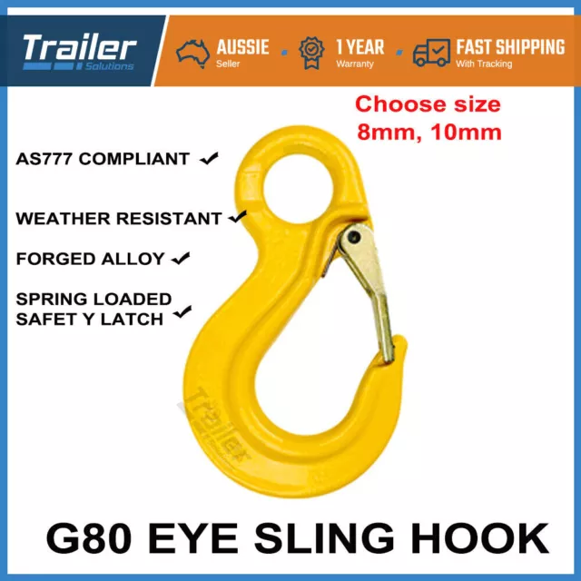 G80 Alloy Hoist Hook Safety Catch Eye Sling Lifting Chain Connector Wire Rope