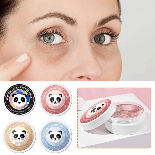 Panda Starry Sky Crystal Collagen Eye Mask Repair Moisturize Fades Eye Wrin L0F5