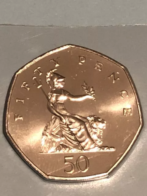 1993 50p Britannia Old Large Style Fifty Pence Coin. BUNC UK Uncirculated