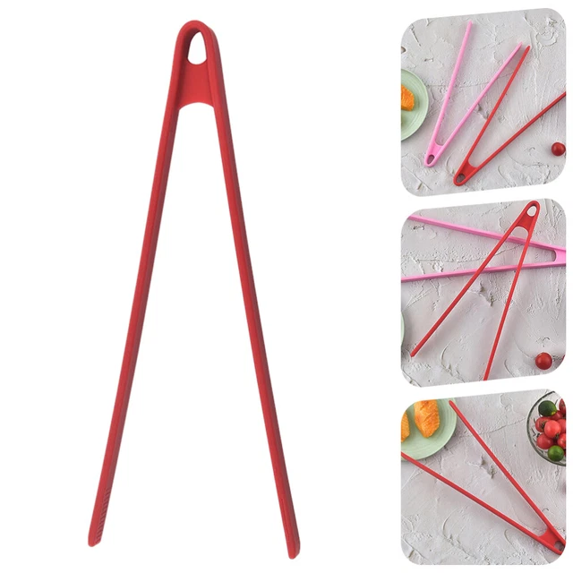 Pinza Per Bistecca BORDSTRACT 12 Pollici In Acciaio Inox E Silicone – Antiscivolo E Pieghevole, Rossa