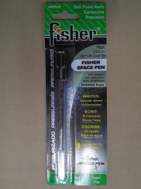 Sensa Ballpoint Refill  Green Fine Pt New In Package SPR3F Fisher Space Pen