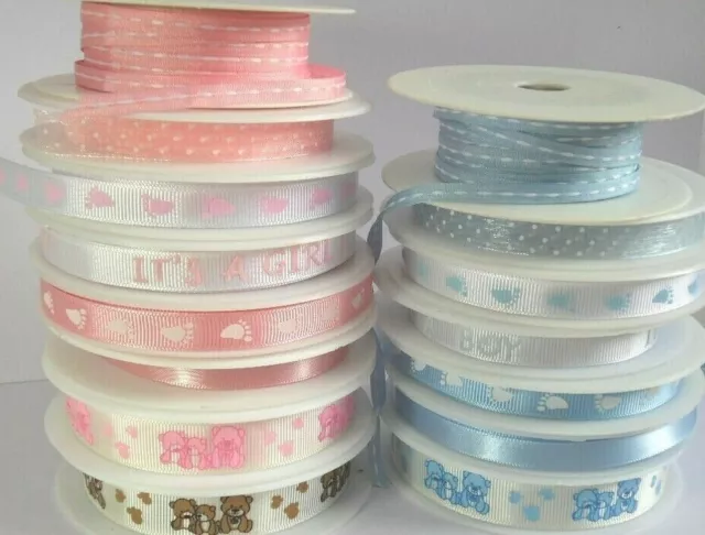 Baby Ribbon - Grosgrain, Satin and Organza Choice of Colour & Style