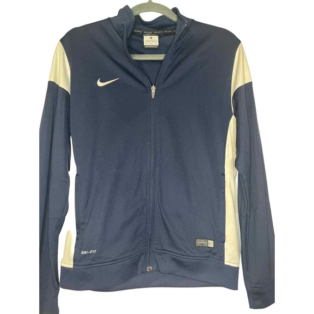 Nike Youth Boys Trainer Dri-Fit  Zip Up Hoodie Blue and White Swoosh Size XL
