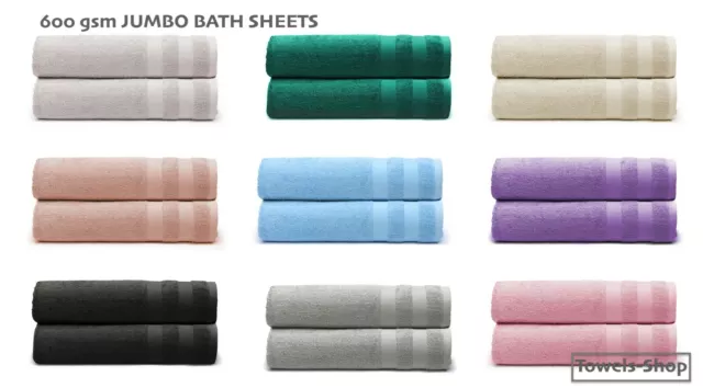 Extra Jumbo Bath Sheet Towel Bale Set 100% Pure Cotton Super Soft Thick 600 GSM