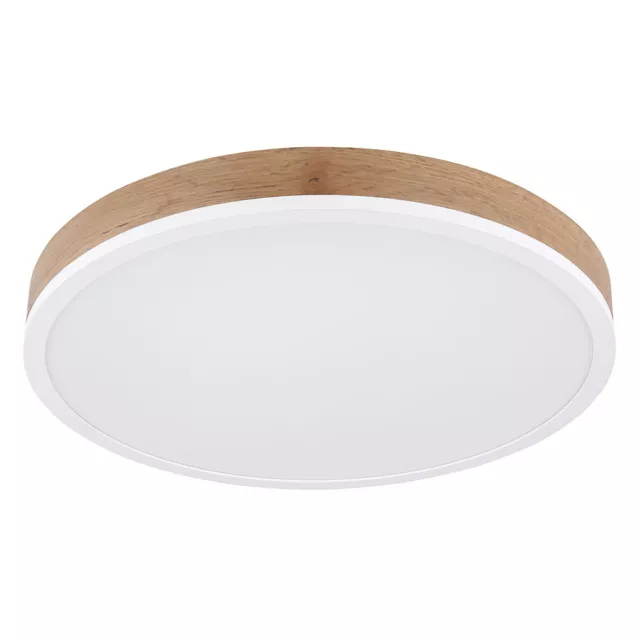 Plafonnier Lampe Salle à Manger LED Couloir Rond Optique Bois Blanc Chaud 2