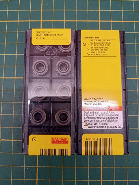 Lot De 10 Plaquettes Carbure Sandvik VBMT332 - Grade 1125, Neuves