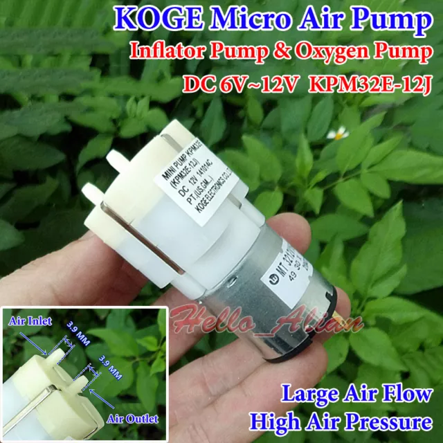 Micro 370 Air Pump DC5V 6V 12V Silent Vacuum Water Air Pump DIY Fish  Aquarium