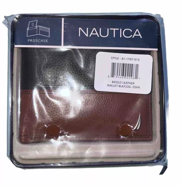 NAUTICA  BiFold Wallet Black/Cognac New