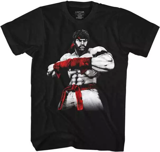 Street Fighter Capcom Video Gioco Ryu Pronta Da Completo Anteriore Uomo T Shirt