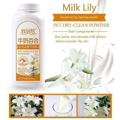 Champú desodorante en polvo para limpieza en seco para mascotas Pretty Baby para perro/gato E3J6