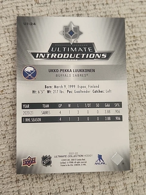 2021-22 UD ULTIMATE Introductions #UI -24 Ukko-Pekka Luukkonen $2.99 ...