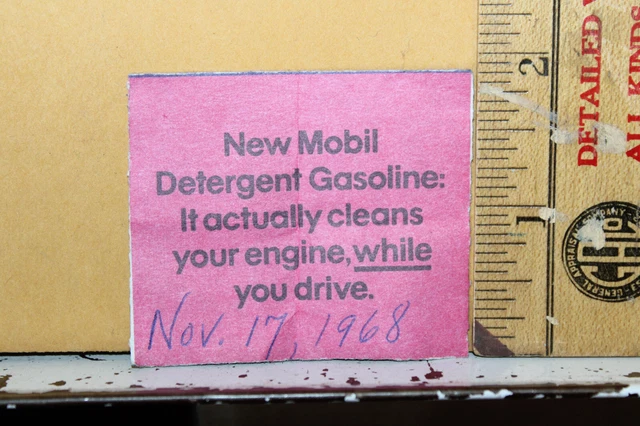 1968 Mobil Detergent Gasoline Strike It Clean Game Piece