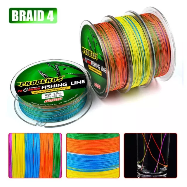 ANGLING PE PLAITED Fishing Line 4 stand Monofilament Invisible