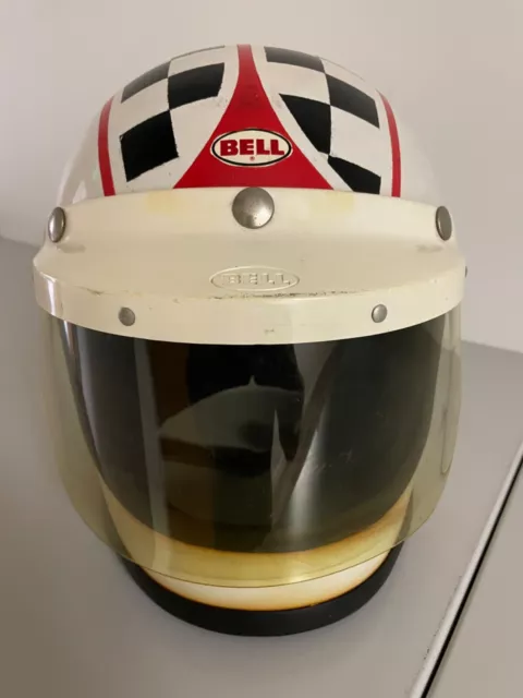 Vintage Bell Star 120 helmet/ Checkers paint/70's retro racer