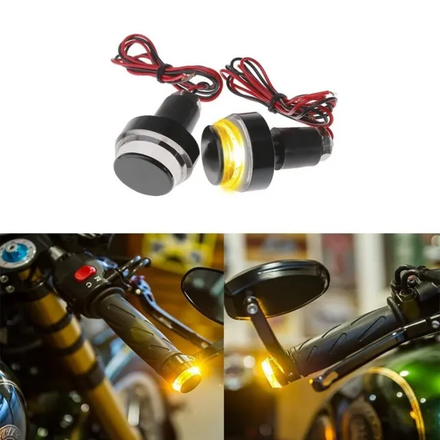 Coppia 2Pz Luce Maniglia Moto Freccia Led Indicatore Luminoso 12V Spia Manubrio