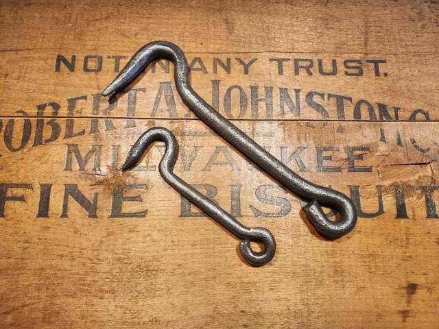 Hand Forged Iron Gate Latch Hook Barn Shed Door 5” & 8" Antique Vtg