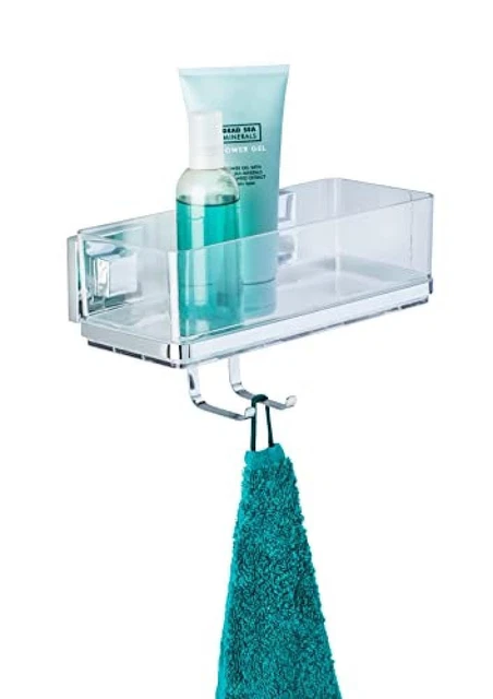 (TG. 25.5 x 14 x 15 cm) WENKO Vacuum-Loc® portaoggetti con gancio in acciaio in