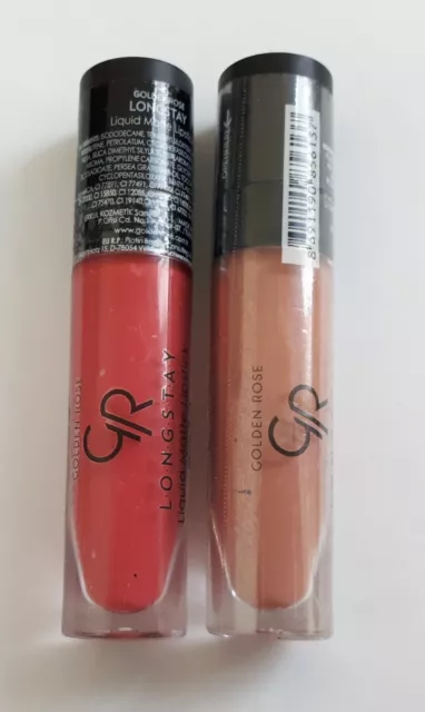 GOLDEN ROSE Lot de 2 Rouge à lèvres Liquide Matte Longstay Couleur 04 + 13 /EBLW