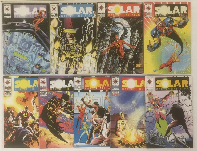 Lot of 9 Solar Man of the Atom issues # 20 to 28 No Gaps VF- to NM  Valiant 1993