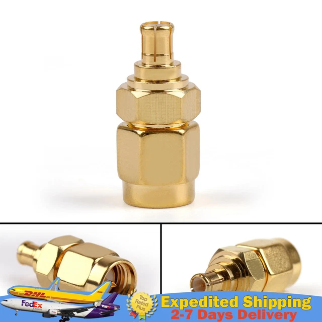10x RF Adapter SMA Male Plug to MCX Male Gold-Plated RF Coax Adapter Connector .