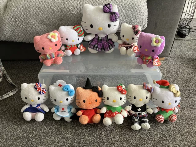 Großes Konvolut TY Hello Kitty Teddy Beanies Sammlerstück Stoffspielzeug