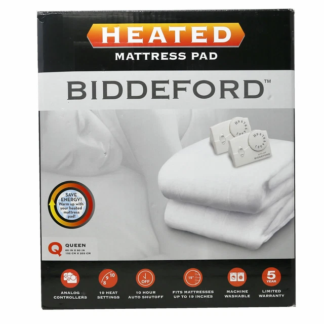 BIDDEFORD HEATED MATTRESS Pad - Queen - NEW in box £28.83 - PicClick UK