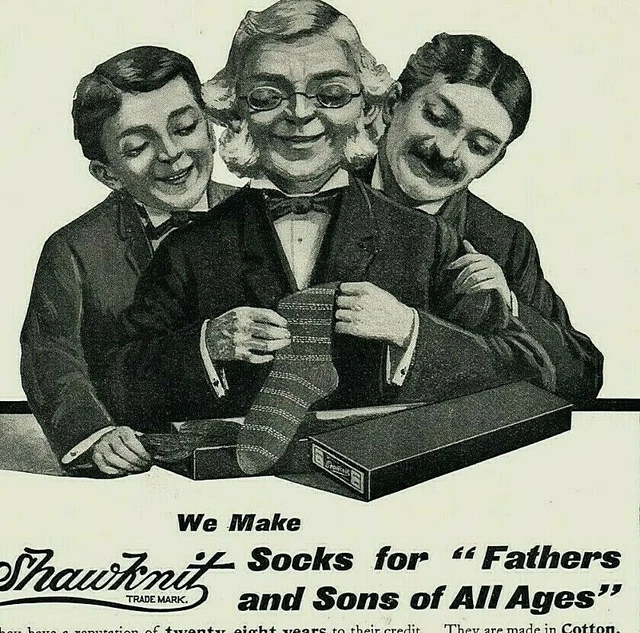 1906 Hosiery Socks Stockings Shaw Co Men's Women's Clothing Lowell MASS Ad 2261