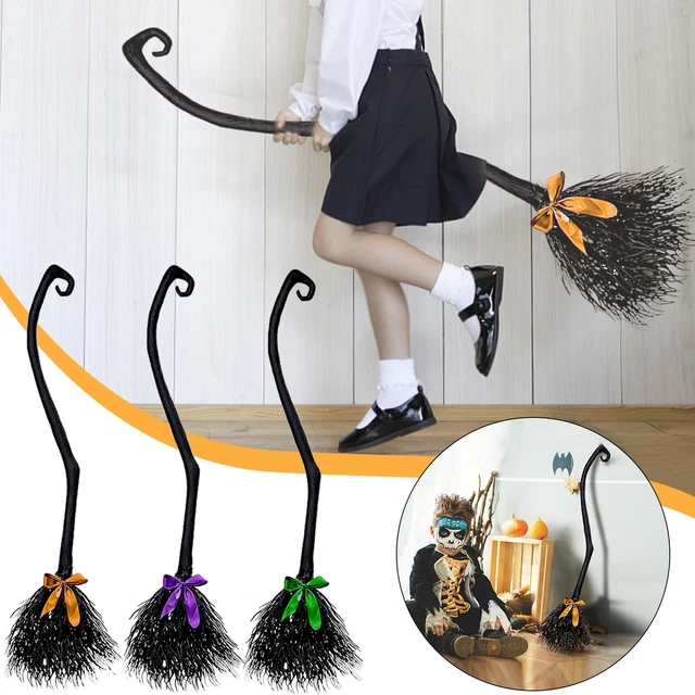 Halloween Witch Plastic Witch Broomstick Props Cosplay Broomstick For Halloween