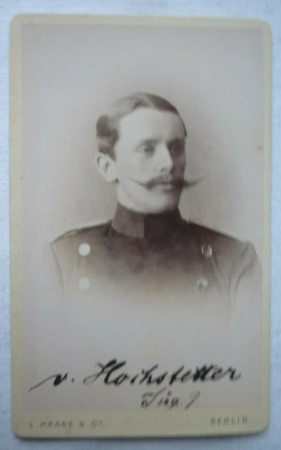 CdV Preussische KRIEGSAKADEMIE BERLIN 1886-1889 von Hochstetter Jäger Nr. 9