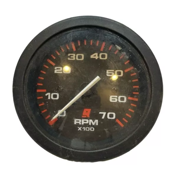 Quicksilver 7000 RPM Tachometer Part# 79-895283Q05 Black Gauge  Outboard  I/O