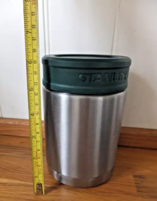 Stanley 0.5L Stainless Steel Hot/Cold Food Flask Vintage Used Green Wide Mouth