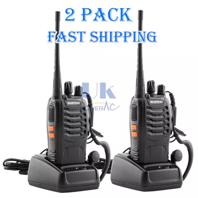 NEW Long Range Walkie Talkie Two Way Radio Charge Waterproof Earpiece