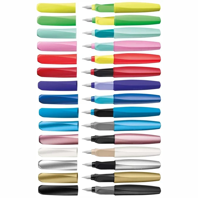 Pelikan Twist Füllhalter P457 – Mit F-Feder, Blau, Praktischer Taschen-Clip