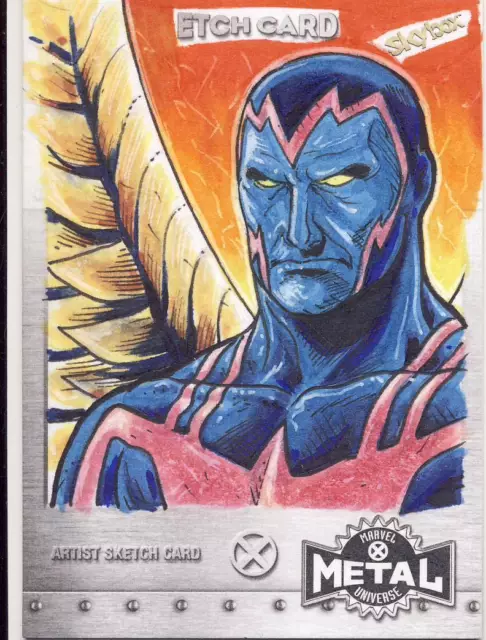 2021 Marvel X-Men Metal Universe Sketch Etch Card Oliviera Archangel