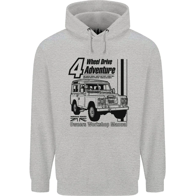 Felpa con cappuccio 4 ruote motrici Adventure 4X4 Off Road da uomo 80% cotone