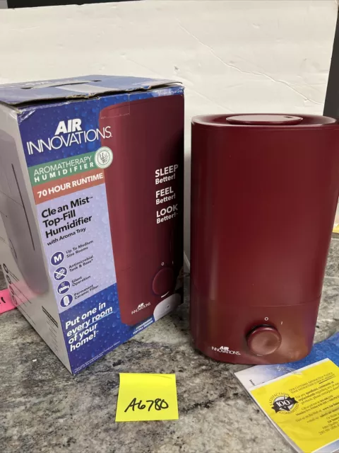 Air Innovations Clean Mist Aromatherapy 70 Hour Top Fill Humidifier 1.32G - Red
