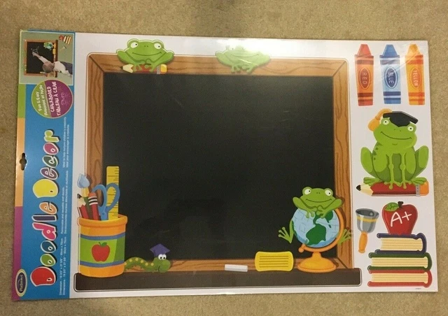 Large Doodle Chalkboard Decor Wall Reusable Removable 50 cm x 70 cm PlaSmart New