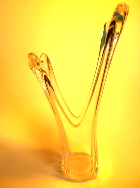 Highly unusual clear  art glass vase glass- stunning with free UK postage.