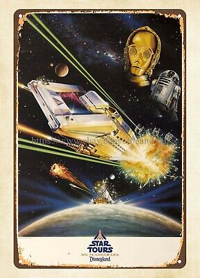 old retro signs 1987 Star Tours Opening Day Souvenir Poster metal tin sign