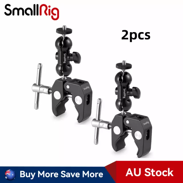 SmallRig Cool Ballhead Arm Super Clamp Mount Multi-Function Double Ball Adapter