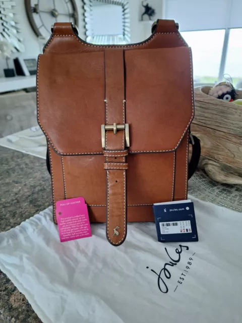 Joules Statford Tan Leather Saddle Bag