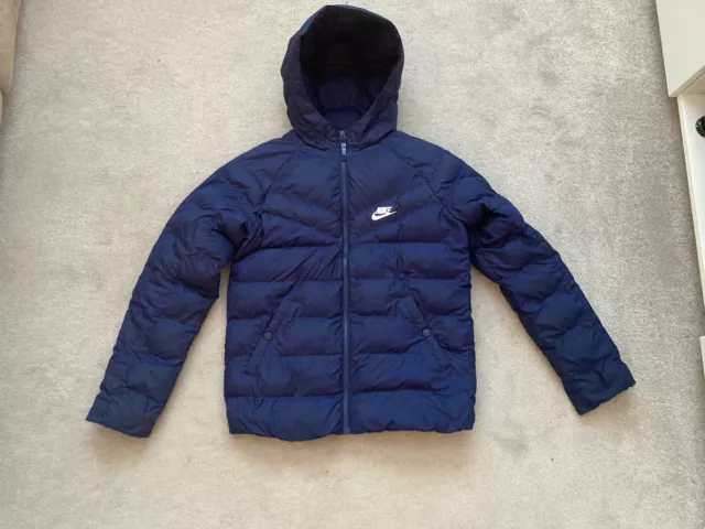 Nike Boys Childs Blue Puffer Puffa Jacket Coat Size Large L