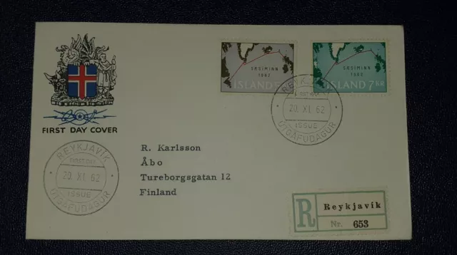 Island FDC Einschreiben Facit Nr. 403-404